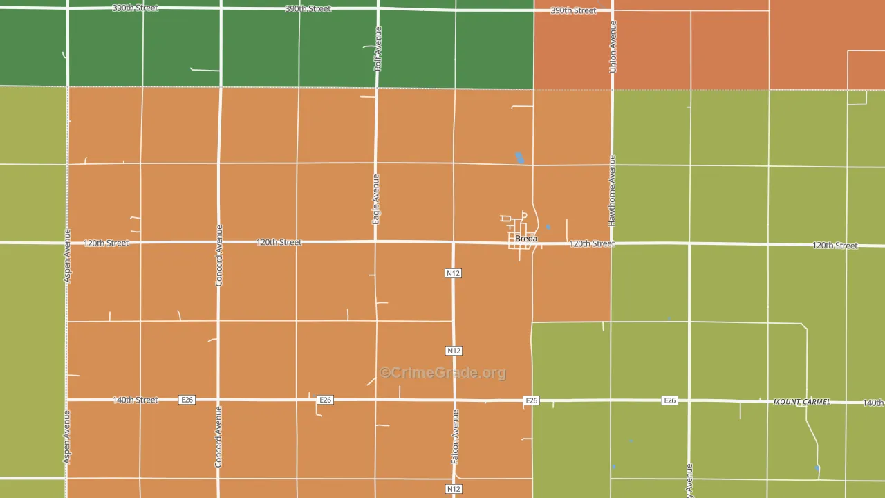 Breda, IA Map of Vandalism Rates