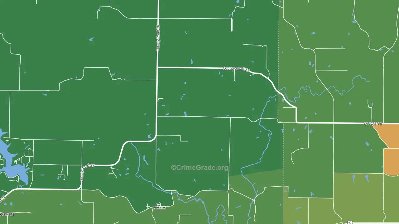 Breeds, IL Map of Vandalism Rates