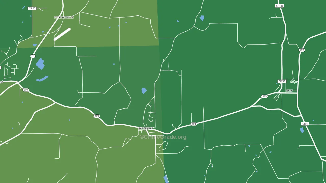 Breesport, NY Map of Vandalism Rates