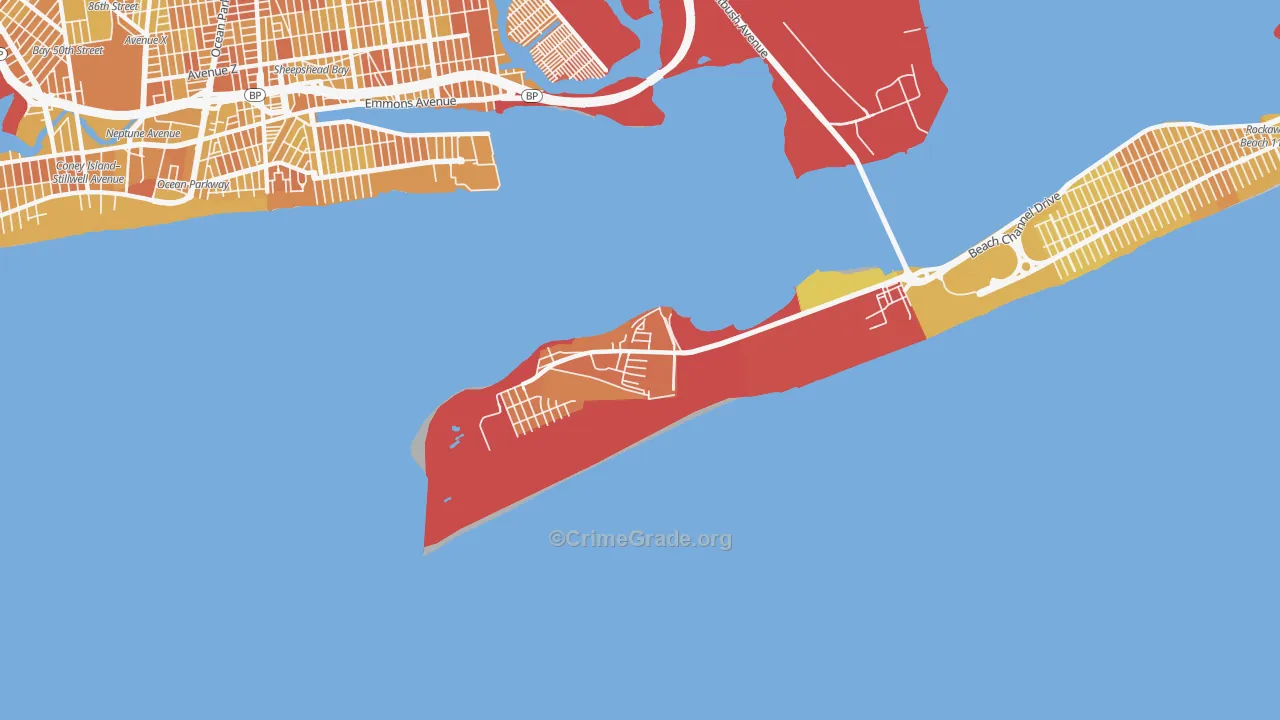 Breezy Point, Queens, NY Map of Vandalism Rates