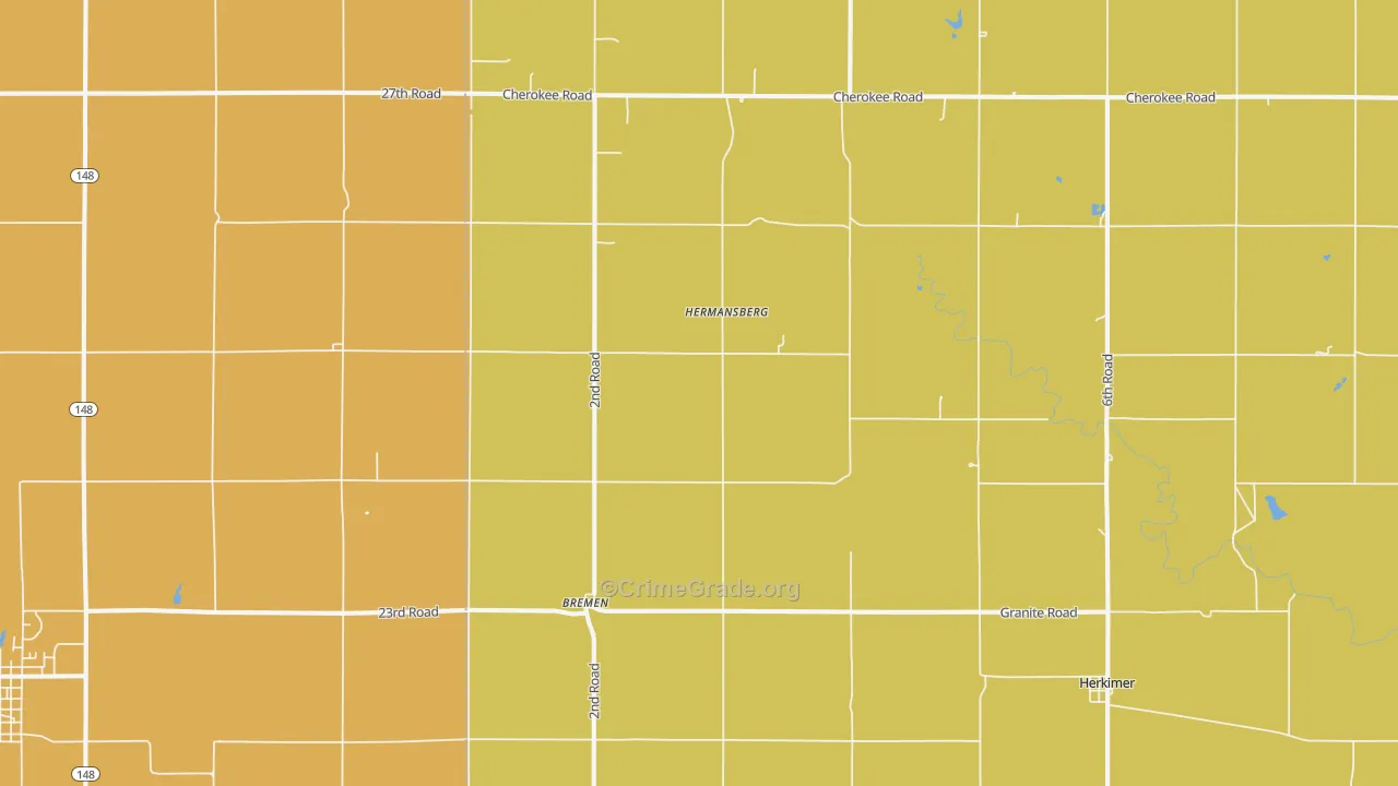 Bremen, KS Map of Vandalism Rates