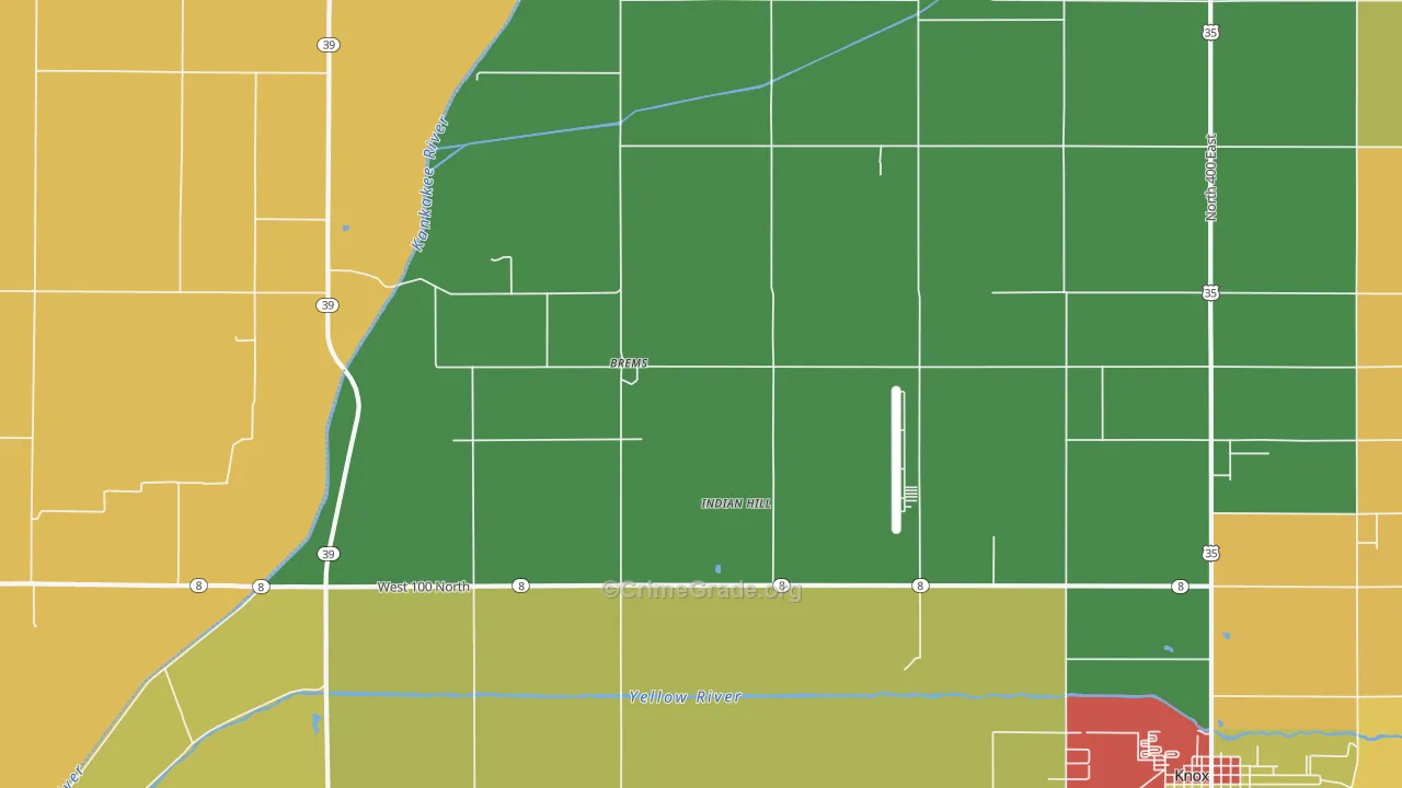 Brems, IN Map of Vandalism Rates