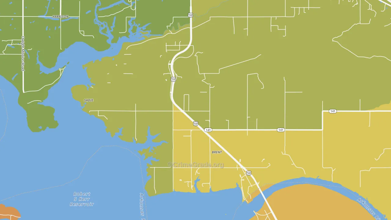 Brent, OK Map of Vandalism Rates
