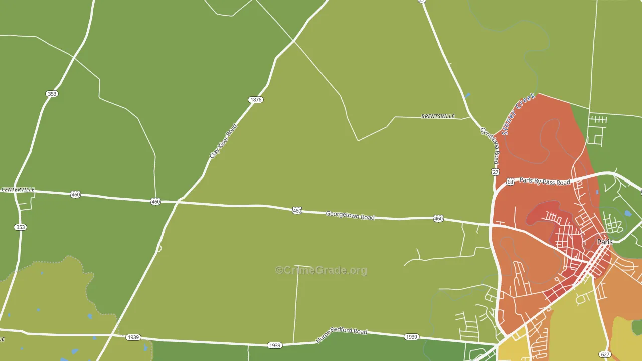 Brentsville, KY Map of Vandalism Rates