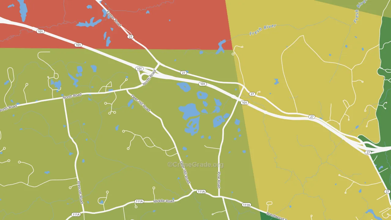Brentwood, NH Map of Vandalism Rates