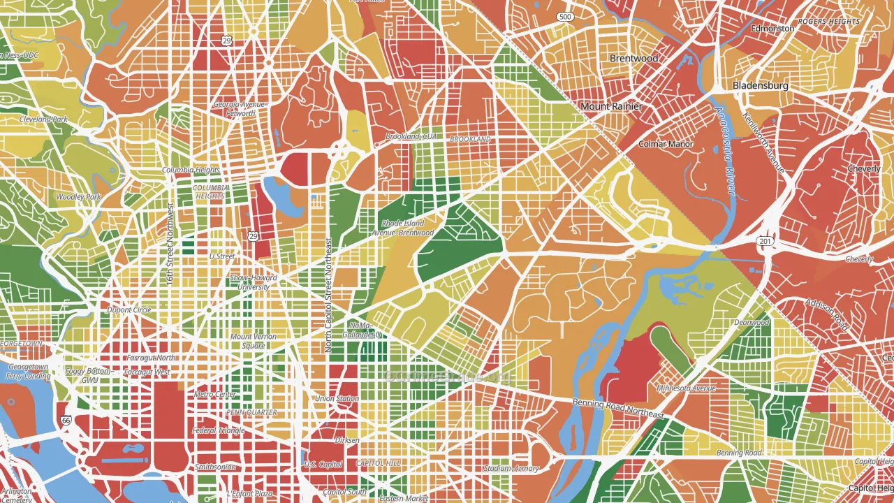 Brentwood, Washington, DC Map of Vandalism Rates