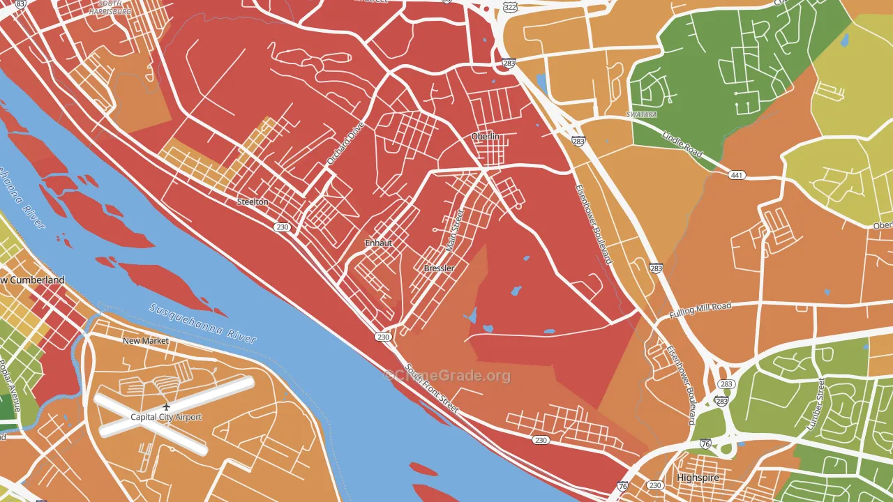 Bressler, PA Map of Vandalism Rates