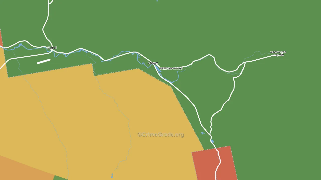 Bretton Woods, NH Map of Vandalism Rates