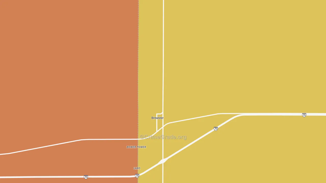 Brewster, KS Map of Vandalism Rates