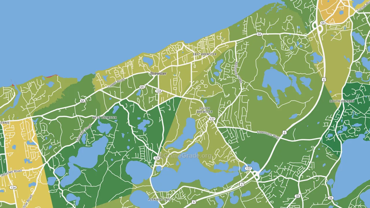 Brewster, MA Map of Vandalism Rates