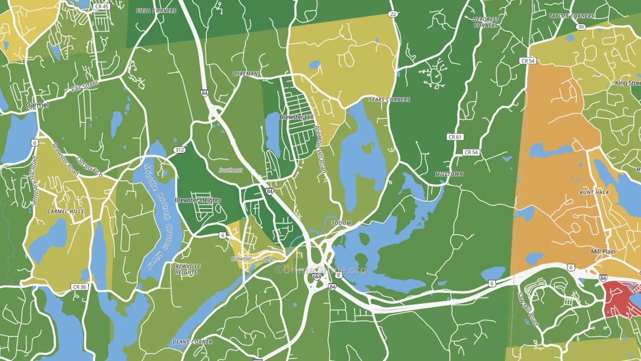 Brewster, NY Map of Vandalism Rates