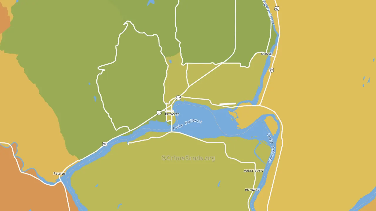 Brewster, WA Map of Vandalism Rates