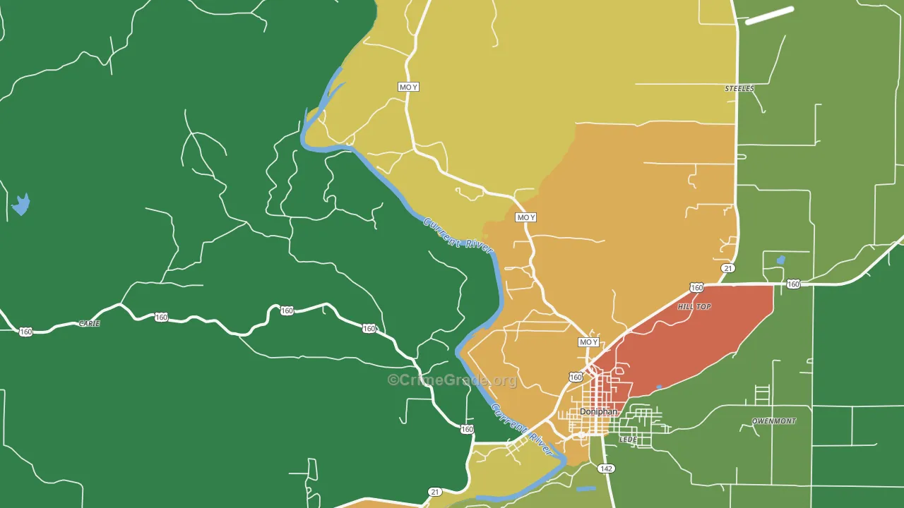 Briar, MO Map of Vandalism Rates