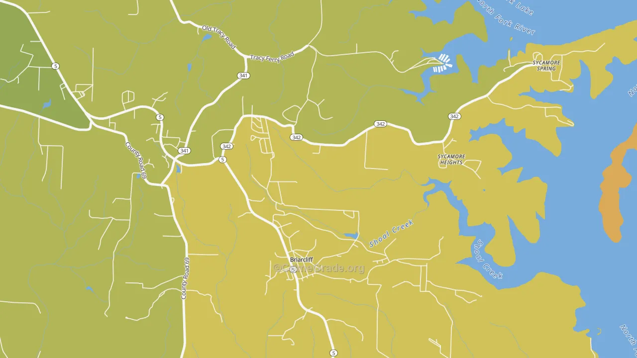 Briarcliff, AR Map of Vandalism Rates