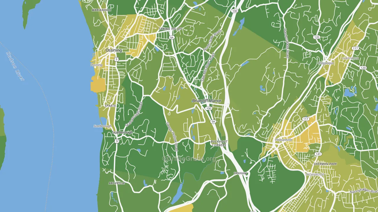 Briarcliff Manor, NY Map of Vandalism Rates