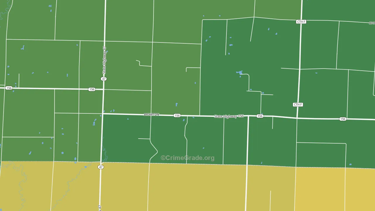 Briarton, WI Map of Vandalism Rates
