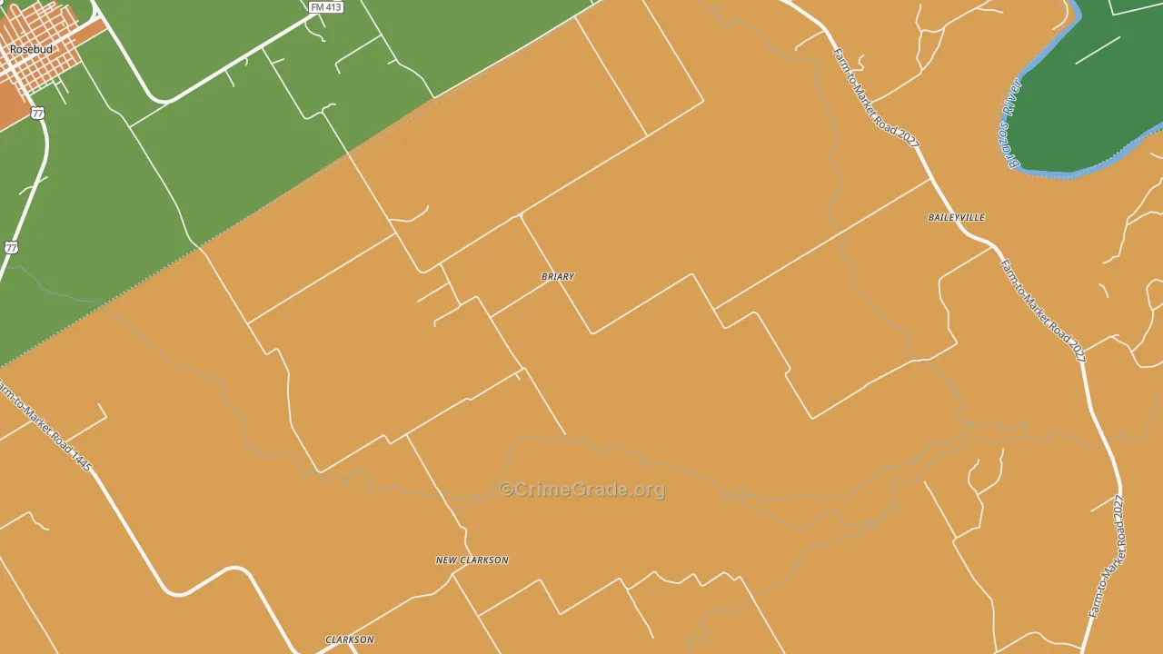 Briary, TX Map of Vandalism Rates