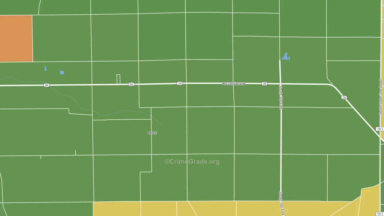Brice, IN Map of Vandalism Rates