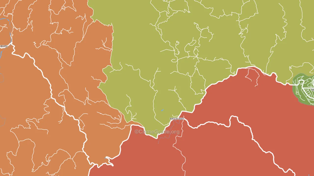 Briceland, CA Map of Vandalism Rates