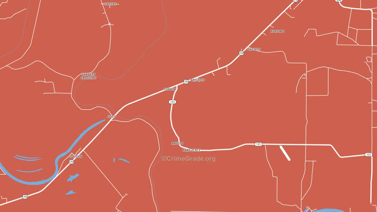 Brickeys, AR Map of Vandalism Rates