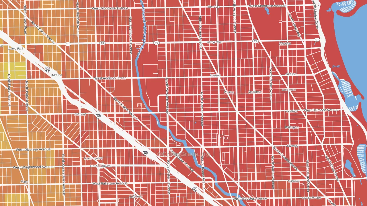 Bricktown, Chicago, IL Map of Vandalism Rates