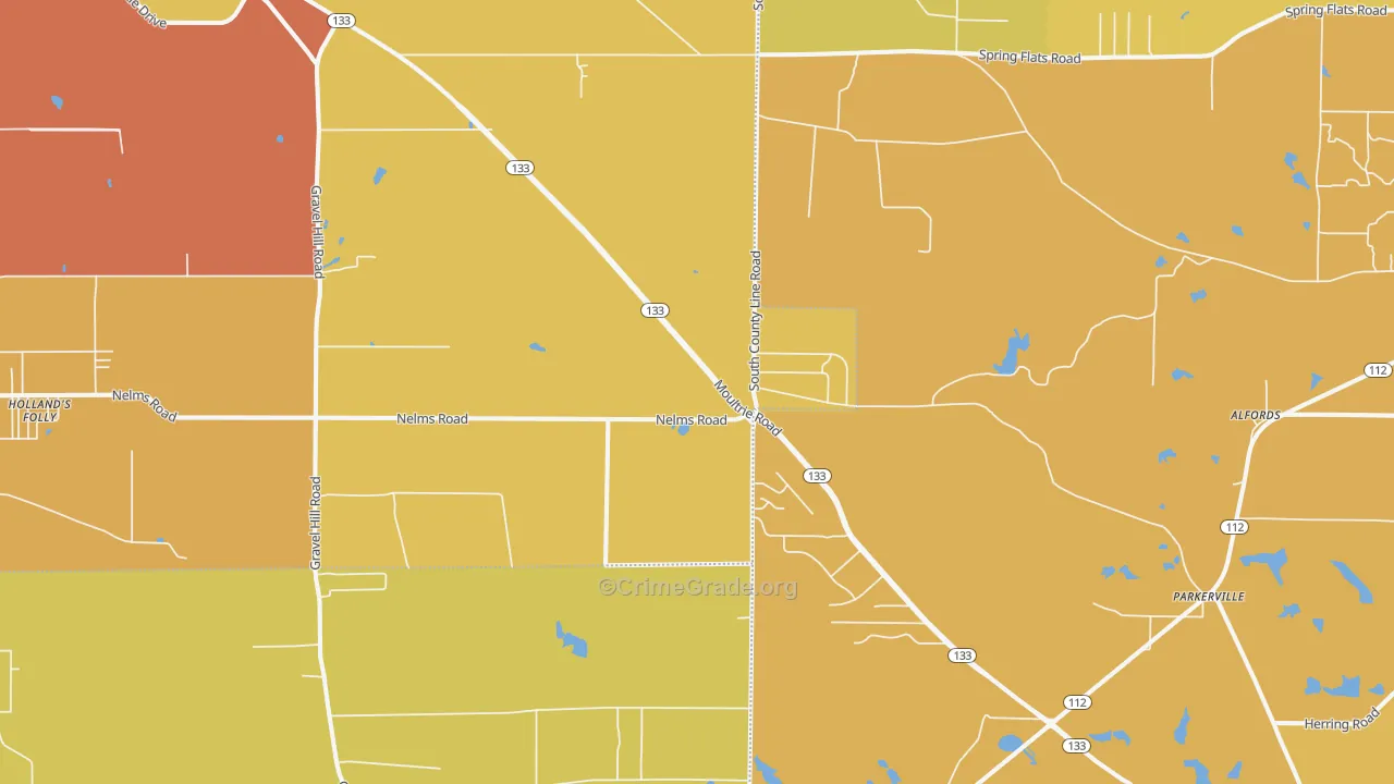 Bridgeboro, GA Map of Vandalism Rates