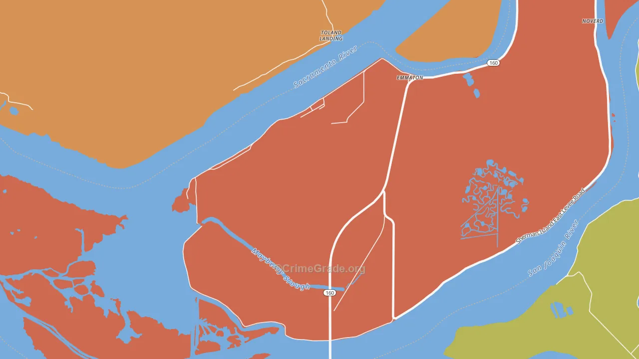 Bridgehead, CA Map of Vandalism Rates