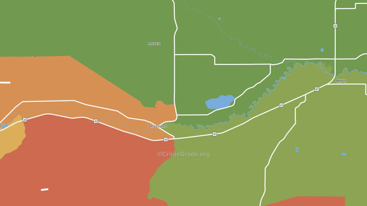 Bridgeland, UT Map of Vandalism Rates