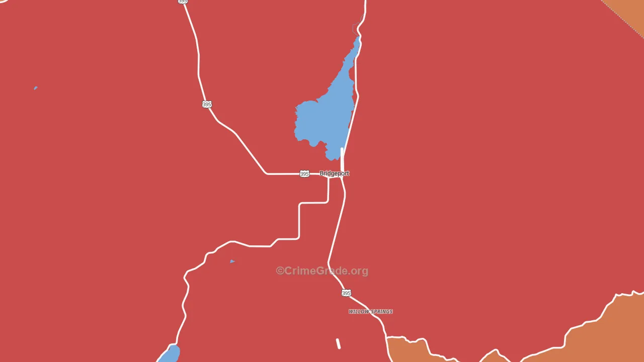 Bridgeport, CA Map of Vandalism Rates