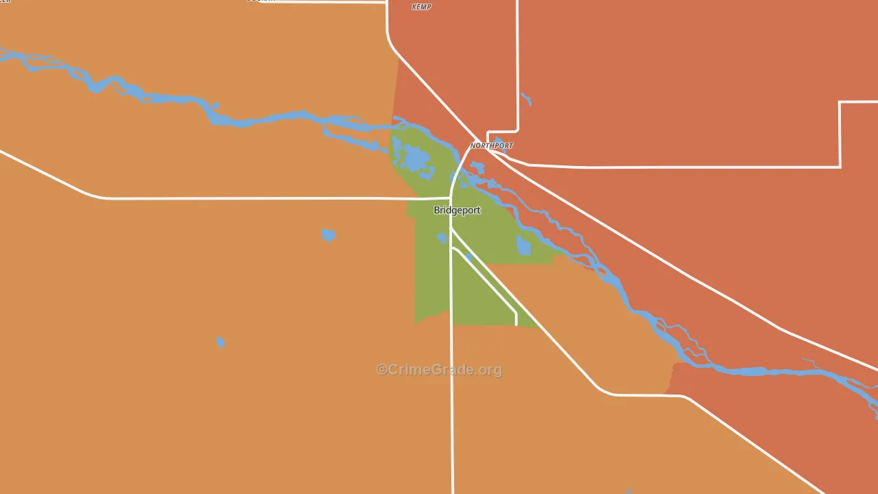 Bridgeport, NE Map of Vandalism Rates