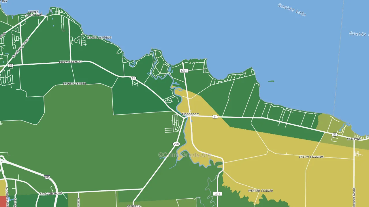 Bridgeport, NY Map of Vandalism Rates