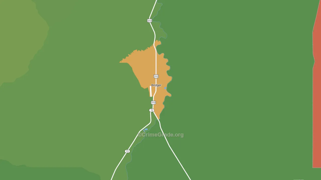 Bridger, MT Map of Vandalism Rates