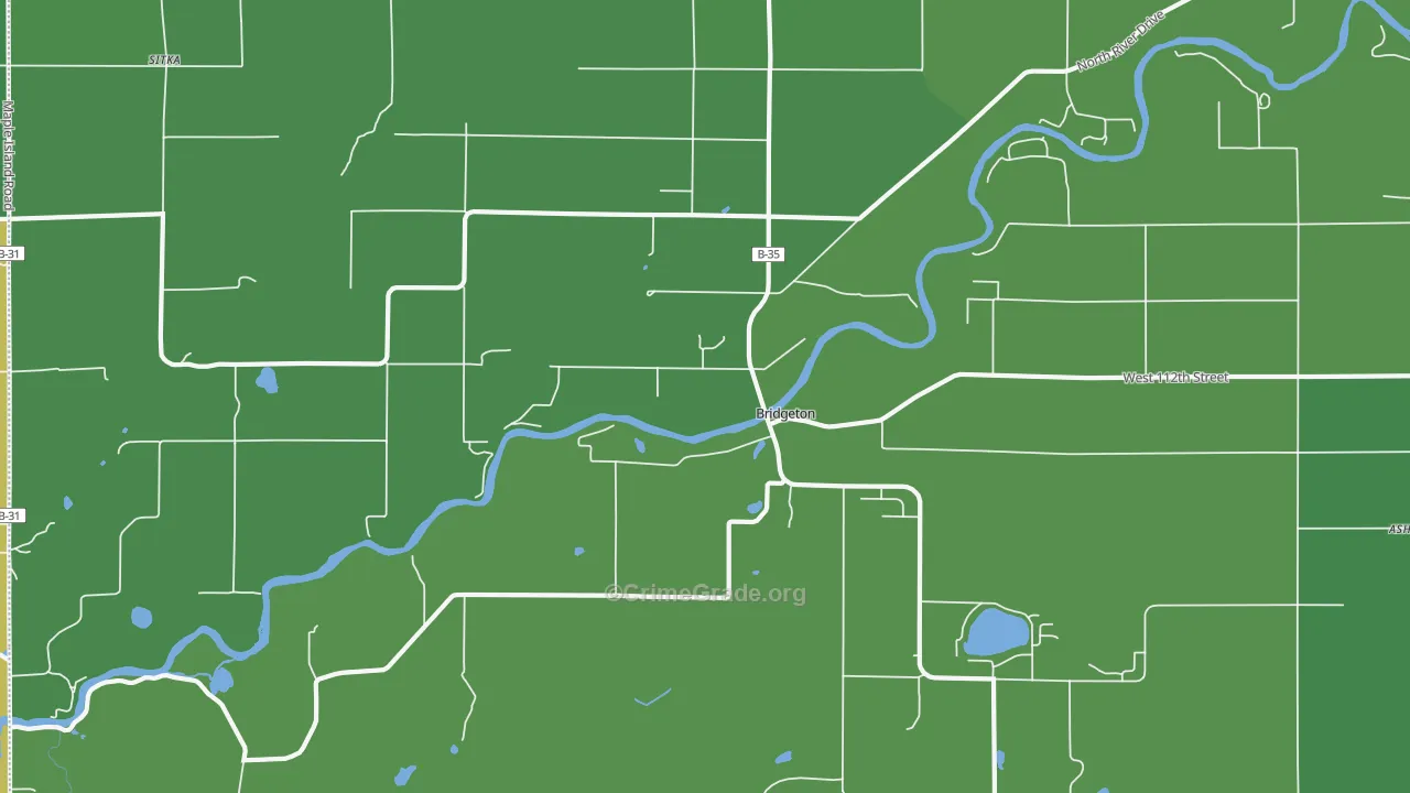 Bridgeton, MI Map of Vandalism Rates