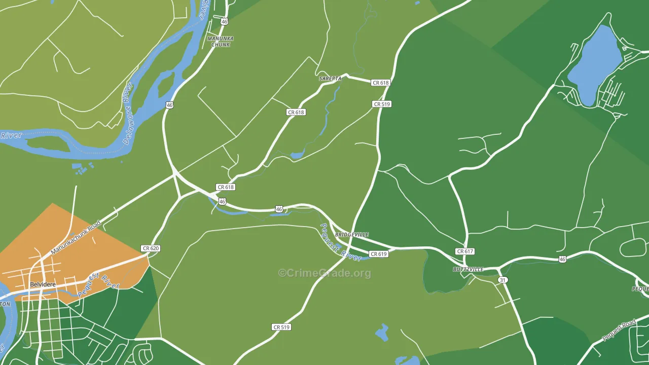 Bridgeville, NJ Map of Vandalism Rates
