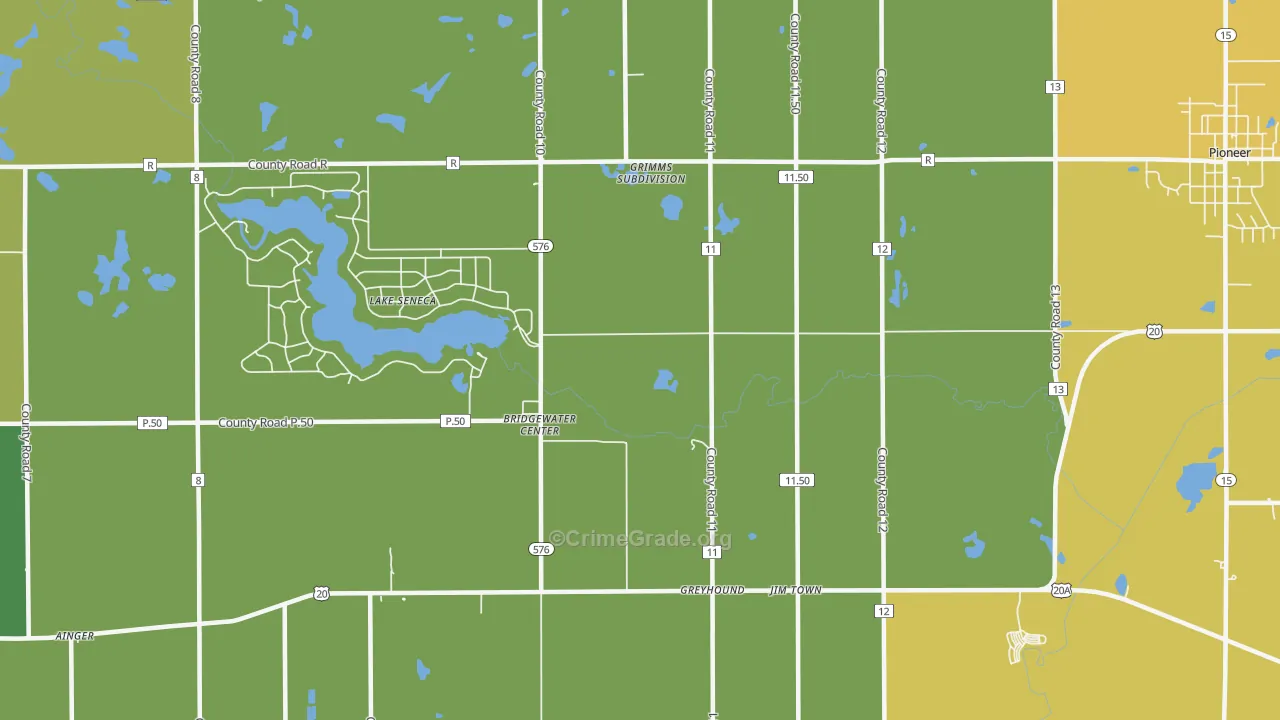 Bridgewater Center, OH Map of Vandalism Rates