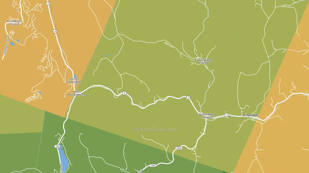 Bridgewater Corners, VT Map of Vandalism Rates