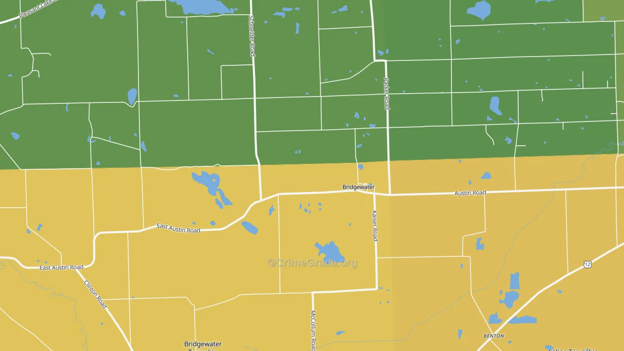 Bridgewater, MI Map of Vandalism Rates