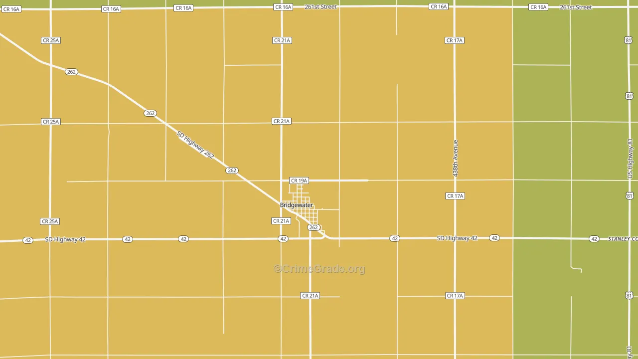Bridgewater, SD Map of Vandalism Rates