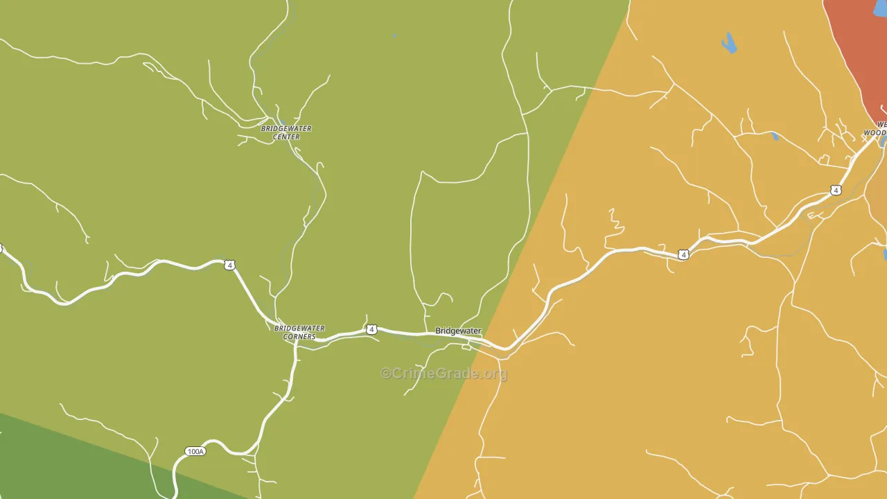 Bridgewater, VT Map of Vandalism Rates