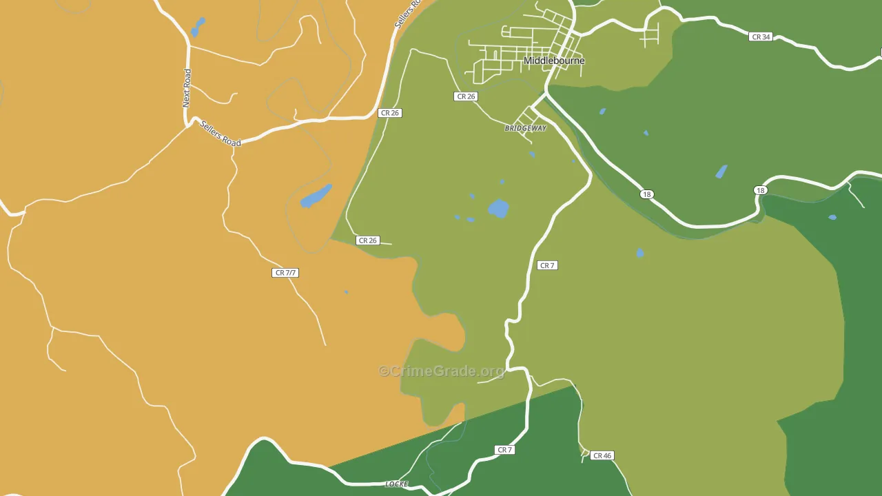 Bridgeway, WV Map of Vandalism Rates