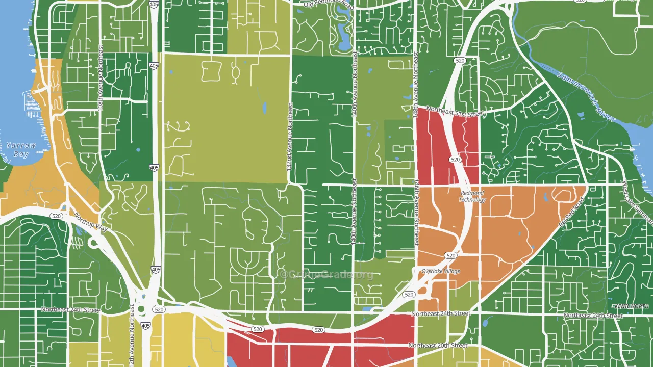 Bridle Trails, Bellevue, WA Map of Vandalism Rates