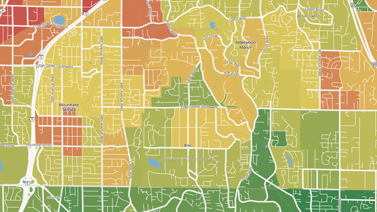 Brier, WA Map of Vandalism Rates