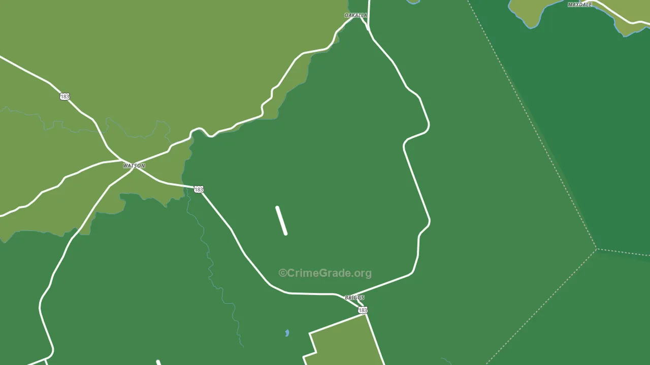 Briggs, TX Map of Vandalism Rates