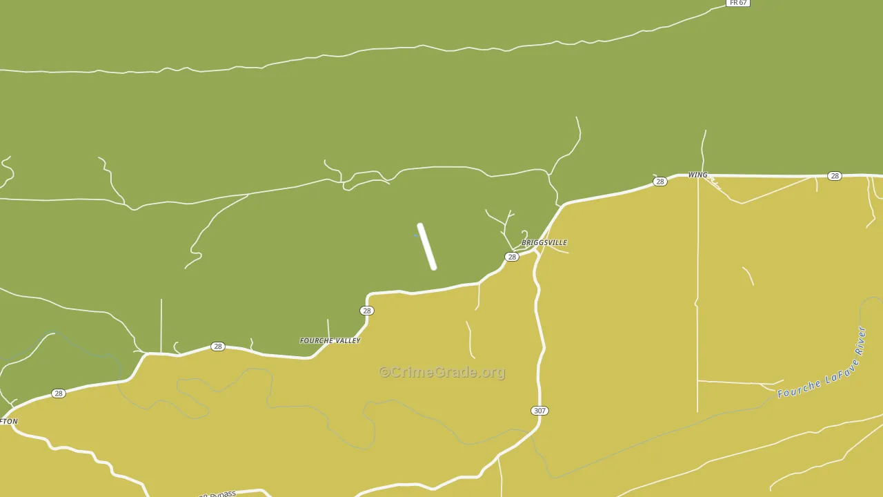Briggsville, AR Map of Vandalism Rates
