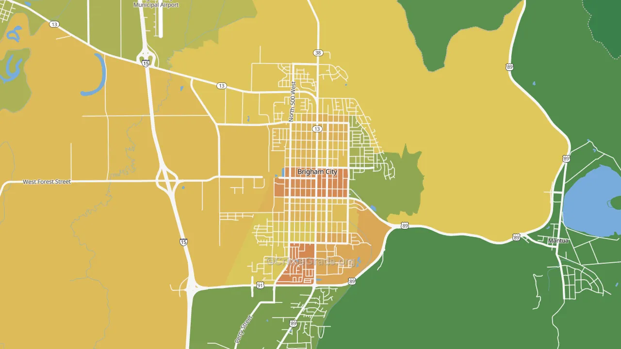 Brigham City, UT Map of Vandalism Rates
