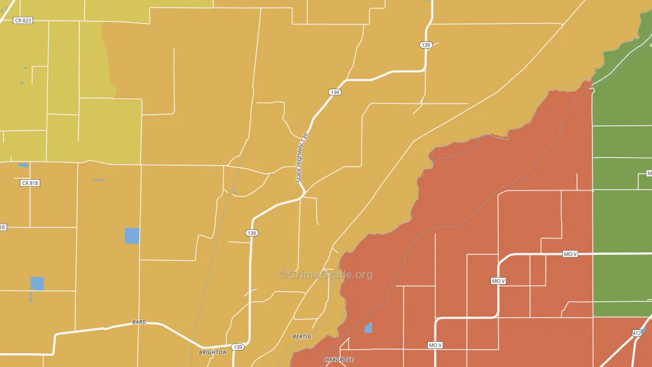 Brighton, AR Map of Vandalism Rates