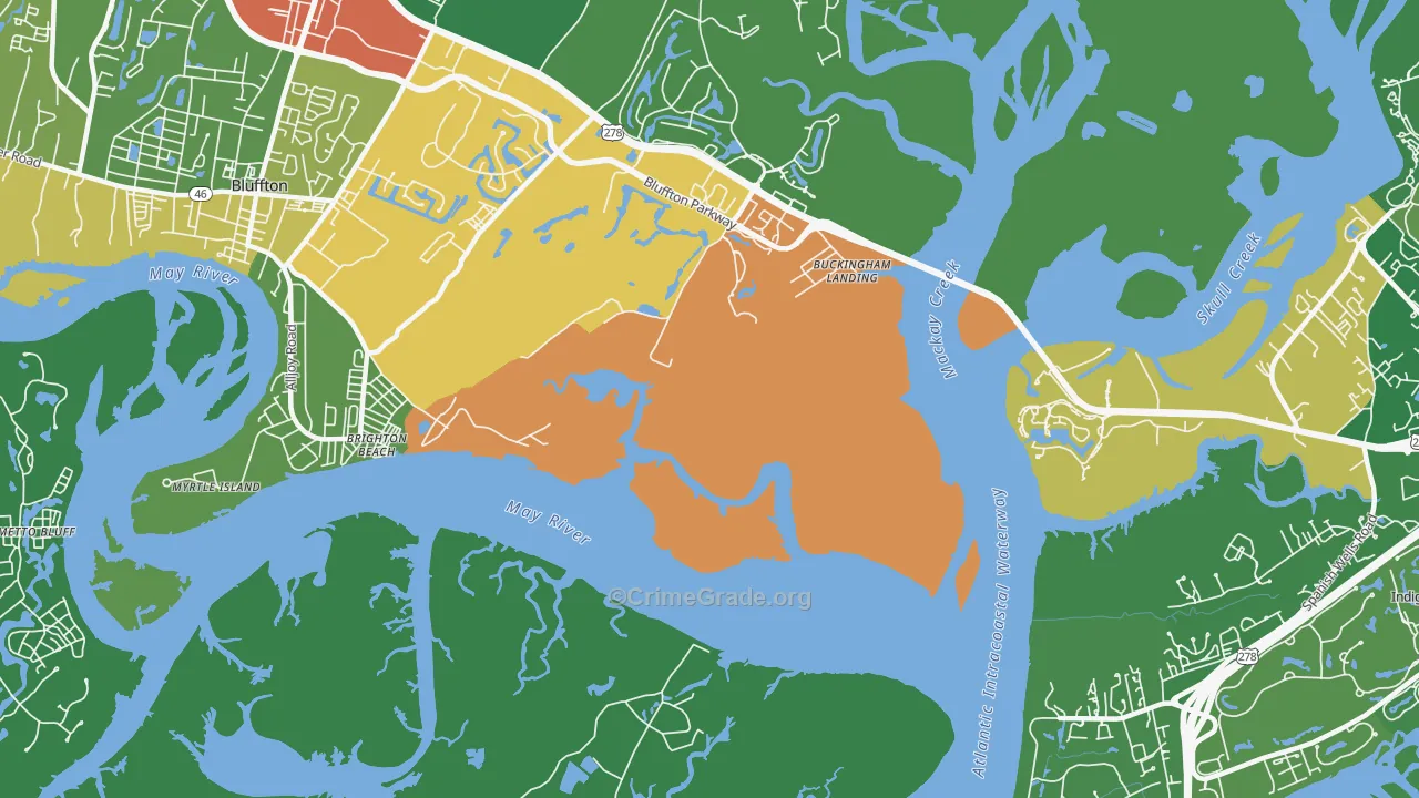 Brighton Beach, SC Map of Vandalism Rates