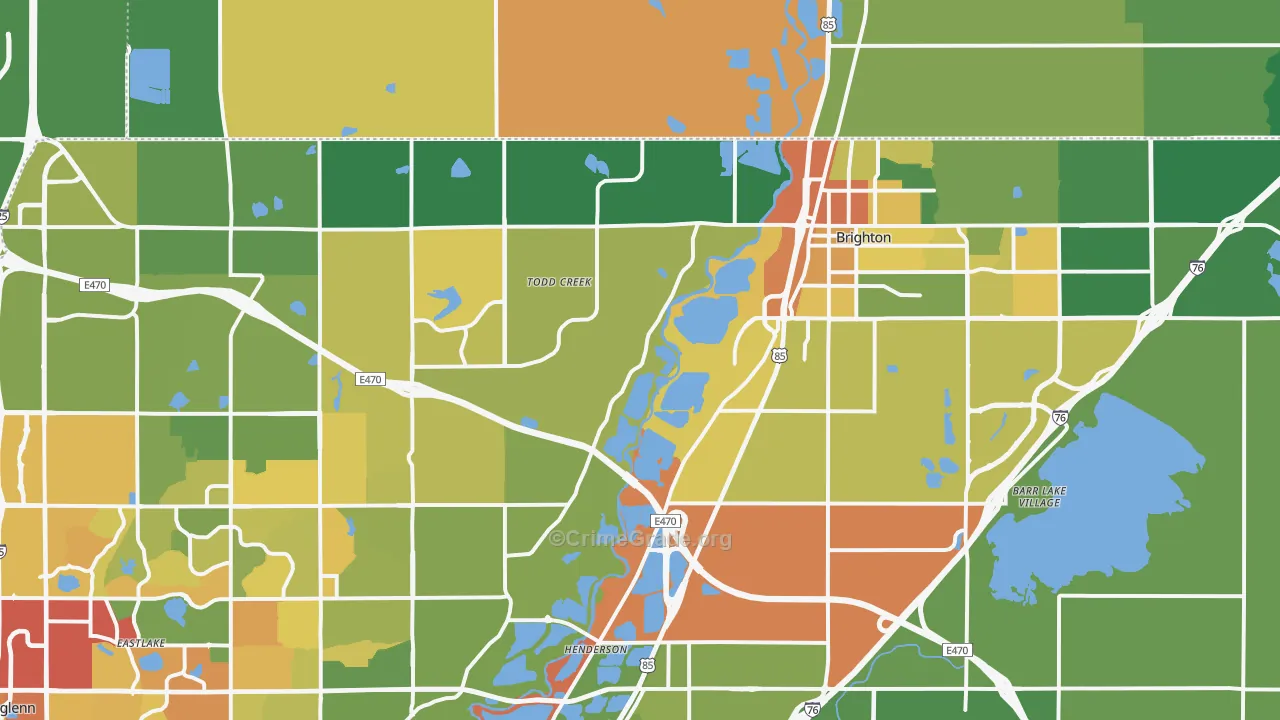 Brighton, CO Map of Vandalism Rates