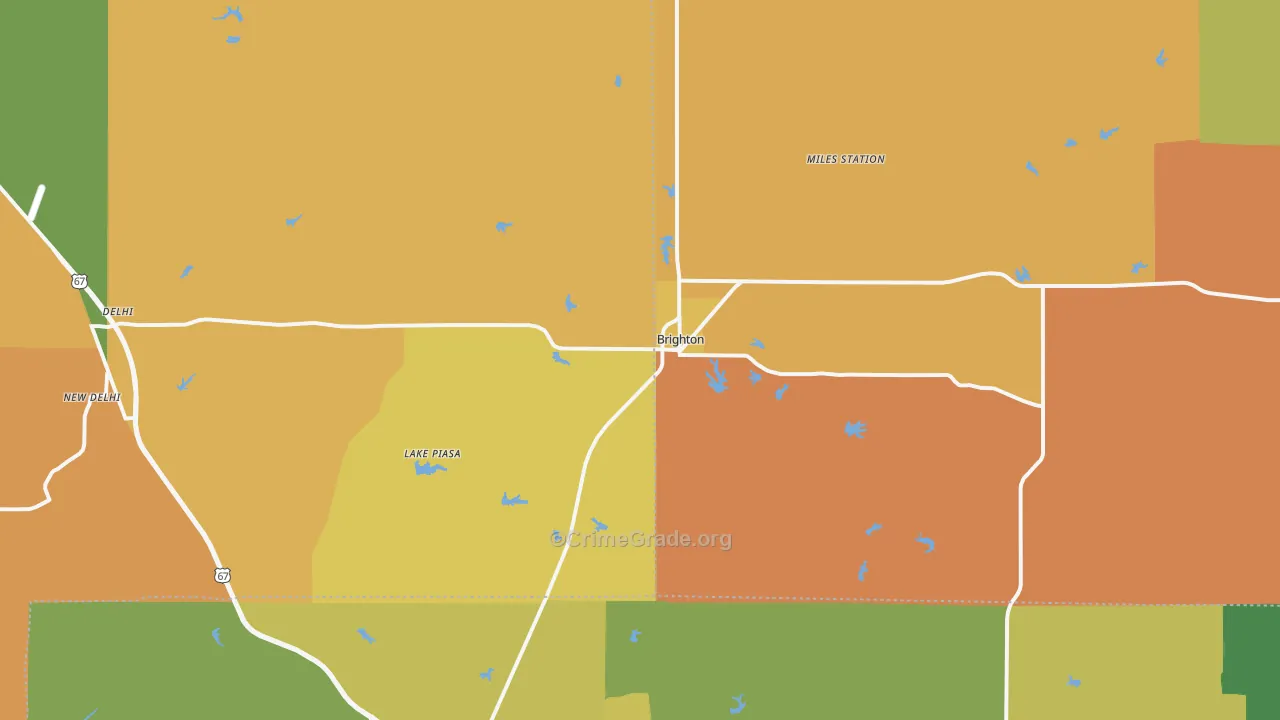 Brighton, IL Map of Vandalism Rates
