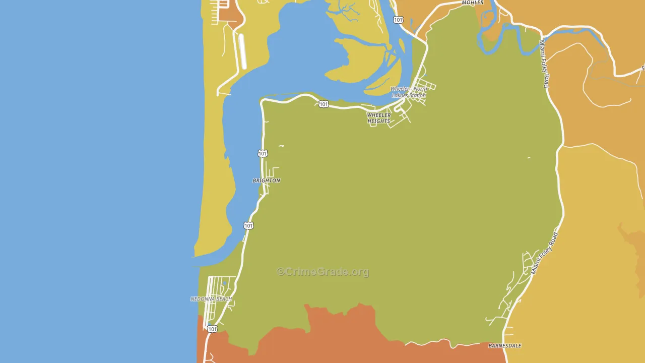 Brighton, OR Map of Vandalism Rates